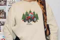 Christmas Tractor Sublimation, Christmas Png Product Image 2