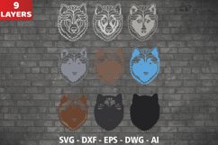3D Husky SVG, Layered Husky SVG Cut File Product Image 2