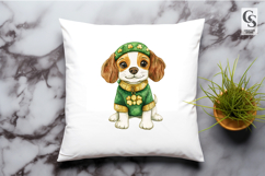 Cute Green Outfit Dog Clipart Sublimation PNG Product Image 2