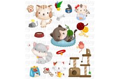 Cute Cats Clipart - Feline Animal Clip Art Product Image 2