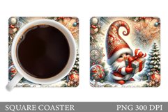 Christmas Gnome Coaster. Christmas Coaster Sublimation Product Image 1