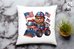 Patriotic Beaver Construction Clipart PNG Product Image 2