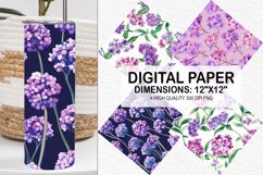 Verbena Flowers Seamless Pattern Digital paper Product Image 1