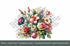Watercolor flowers, Floral clipart, Botanical Clipart Product Image 2