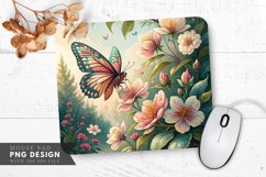 Botanical Butterfly Bliss Mouse Pad PNG Design Product Image 1