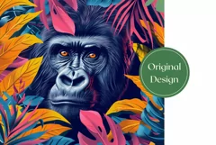 Colorful Monkey Tumbler Wrap, Gorilla Tumbler Sublimation Product Image 2
