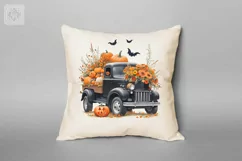 Watercolor Halloween Truck PNG sublimation Product Image 3