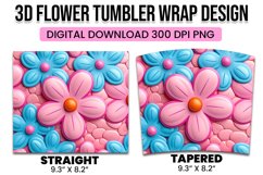 3d flower Tumbler Wrap Design Product Image 2