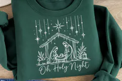 Oh Holy Night Nativity Christmas PNG, Holy Family Manger Chr Product Image 2