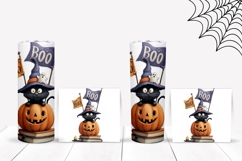 Boo Halloween Cat Tumbler, Cartoon Pumpkin Tumbler Wrap Product Image 2