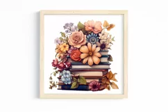 Watercolor Vintage Old Books clipart, Watercolor Clipart Product Image 2