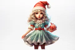 Christmas Little Girl Clipart PNG Product Image 2