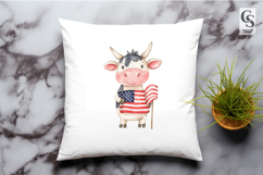 Patriotic Cow Flag Clipart Sublimation PNG Product Image 2