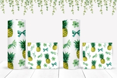 Watercolor Pineapple Tumbler Wrap, Bows Tumbler Design Product Image 2