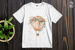 Watercolor Floral Hot Air Balloon Set clipart sublimation Product Image 2