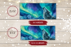 Christmas Wolf Mug, Northern Lights Mug Sublimation Product Image 2