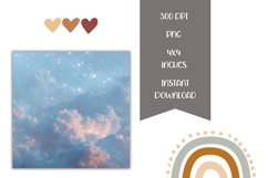 Glitter Square Coasters, Blue Sky Square Coaster Template Product Image 2