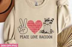 Peace love raccoon PNG, Funny Raccoon Sublimation PNG Product Image 2