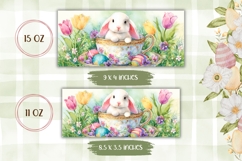 Watercolor Easter Bunny Mug, Watercolor Tulips Mug Wrap Product Image 2