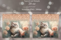 Cute Cat Tumbler Sublimation | Glitter Tumbler Wrap 20 oz Product Image 2