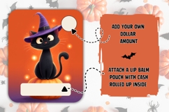 Cartoon Black Cat Money Card, Printable Halloween Money Card Product Image 2