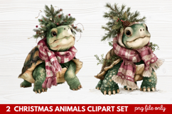 Christmas Animals Clipart Set | Cute Festive Wildlife PNG Product Image 1