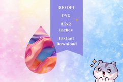 Colorful Teardrop Earring Design, Liquid Teardop Earring PNG Product Image 2