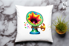 Colorful Vintage Gramophone Clipart Sublimation PNG Product Image 3