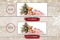Cartoon Christmas Teddy Bear Mug, Pink Christmas Mug PNG Product Image 2