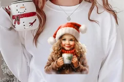 Christmas Little Girl Clipart Sublimation, Christmas PNG Product Image 2