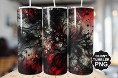 Black Red And Liquid stained Glass - Tumbler PNG Design Product Image 1