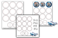 2.25 Inch Button Template Print &amp; Cut Ready 2.62 size Product Image 1
