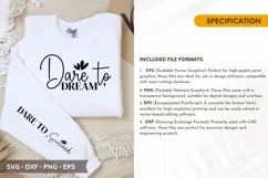 Dare To Dream SVG - Positivity Sleeve T shirt Design Product Image 2
