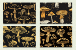 Black Gold Mushrooms Cutting Boards sublimation Design Product Image 2