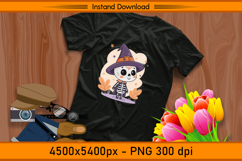 Adorable Skeleton Witch Boy Sublimation Design PNG Product Image 2