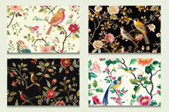 Floral Birds Embroidery Cutting Boards sublimation Design Product Image 2