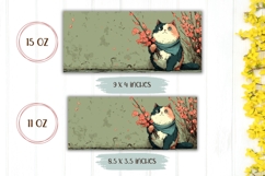Cute Cat Mug Wrap, Floral Mug Design, Cat Coffee Mug Product Image 2