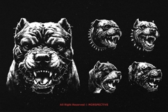 10 Bundle Dark Art Pitbull Dog Beast Fangs Angry Scary Product Image 3