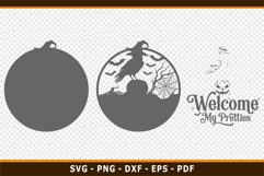 Welcome My Pretties Halloween Round Door Hanger Sign SVG PNG Product Image 2