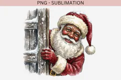 Christmas peeking character png design for T-shirts Product Image 2
