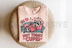 Not Today Cupid, Raccoon Valentine&#039;s Day Sublimation PNG Product Image 2