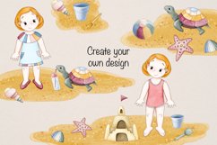 Lovely little girl on the beach. Constructor - 16PNG Product Image 2