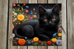 Cats &amp; flowers | skinny tumbler Sublimation design bundle Product Image 2