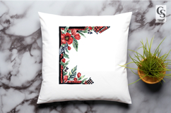 Watercolor Floral Corner Frame Clipart PNG Product Image 3