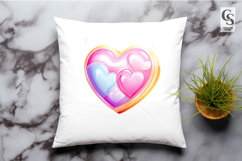 Glossy Colorful Heart Balloon Clipart Sublimation PNG Product Image 3