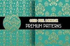 Mint Gold Foil Damask Patterns Product Image 2