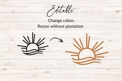 Hand Drawn Sun And Waves SVG Product Image 2