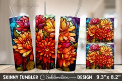 Stained Glass Halloween Cat Tumbler | 20oz Skinny Tumbler Product Image 1