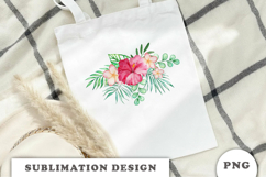 Watercolor Tropical Flowers Bouquet png Product Image 2