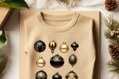 Black Christmas Ball Ornaments, Aesthetic Art Prints Product Image 3
